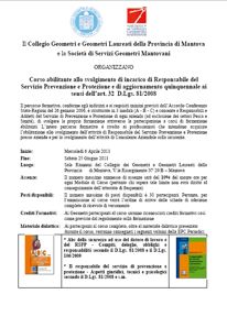 I CORSI INDETTI DA SSGM MANTOVA - CLICCA PER SCARICARNE IL PDF