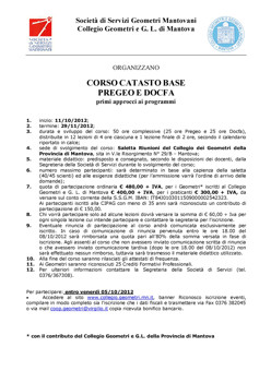 I CORSI INDETTI DA SSGM MANTOVA - CLICCA PER SCARICARNE IL PDF